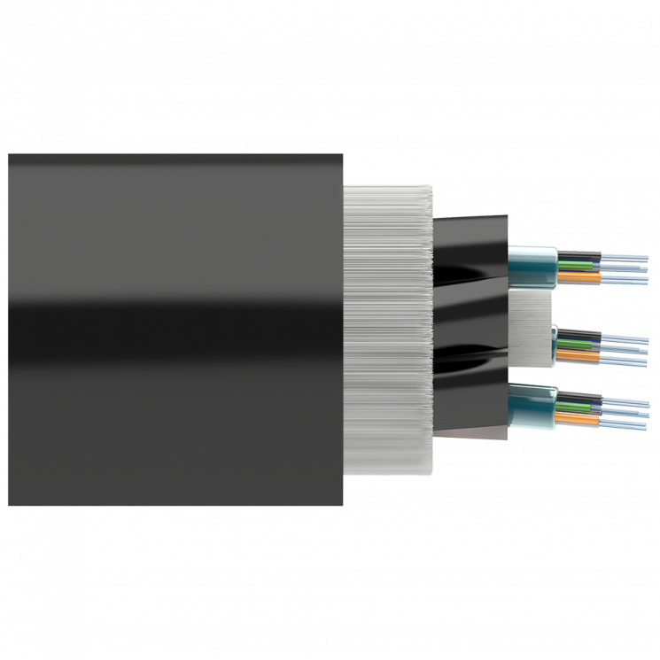 Кабель оптический самонесущий диэлектрический, 24 волокна, 6.0кН, 11.0мм, катушка 4км.
