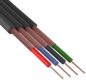 ШГЭС 4 ( 01-6002 ), Кабель плоский , черный, 4 жилы.