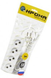 КРОНА КБ412003-Б РС-4 (У10-0001УХЛ4) 3м (ШВВП 2х0,75) BL1, Сетевой удлинитель