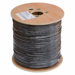 Кабель NETLAN коаксиальный, RG-11 (75 Ом), одножильный, CCS (омедненная сталь), внешний, PE до -40C, черный, 305м