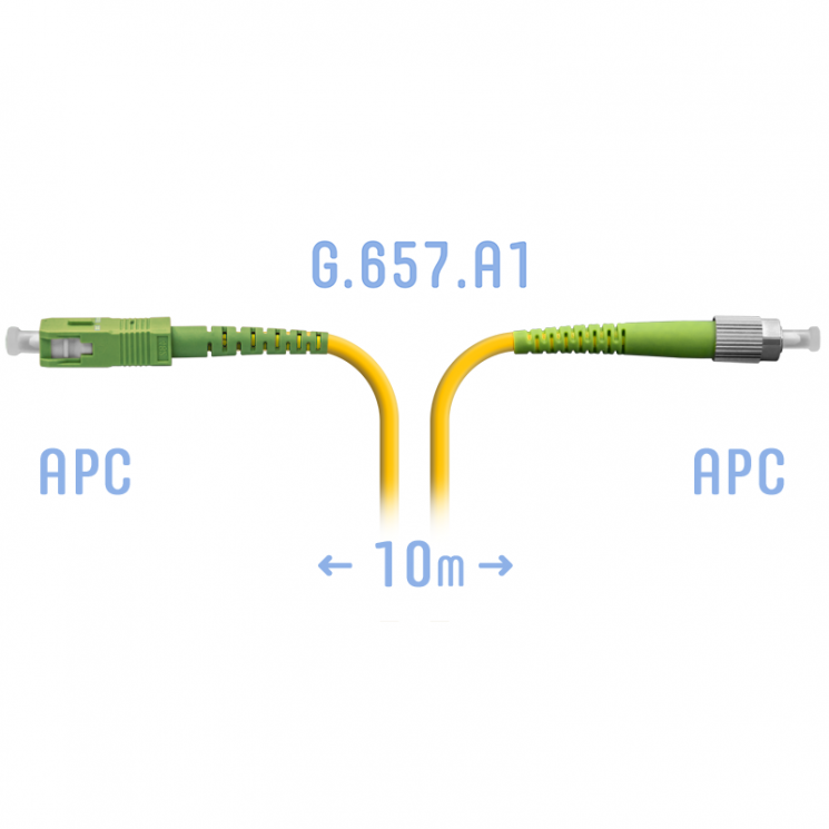 Патчкорд оптический FC/APC-SC/APC SM G.657.A1 10 метров
