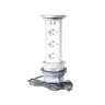 Блок розеточный настольный, 3х2К+З, 2-USB (45х45), с беспроводной зарядкой, выдвижной, алюминий, IP54