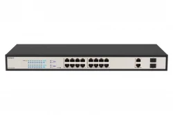Управляемый гигабитный 16 портовый Web Smart PoE коммутатор POWERTONE PWS-TS16G-250R