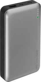 33519, Внешний АКБ NRG Turbo 15000 mAh, QuickCharge 3.0, Type-C, черный/графит, Deppa
