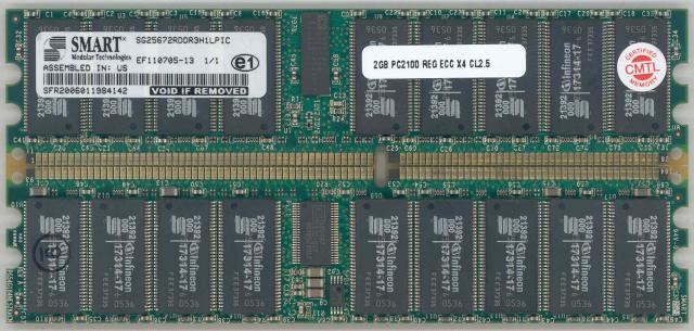 Модуль памяти Smart SX12872RDDR302LPIB 1GB PC2100 DDR-266MHz ECC Registered-SX12872RDDR302LPIB(NEW)