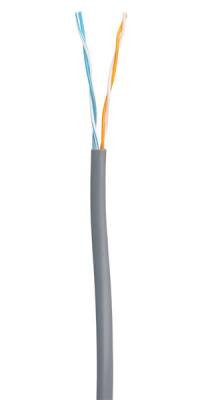 Кабель NETLAN U/UTP 2 пары, Кат.5 (Класс D), 100МГц, одножильный, BC (чистая медь), внутренний, PVC нг(B), серый, 100м