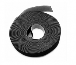 Лента (липучка) в рулоне, ширина 16 мм, длина 5 м, черная