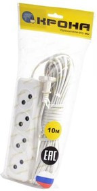 КРОНА КБ412010-Б РС-4 (У10-0001УХЛ4) 10м (ШВВП 2х0,75) BL1, Сетевой удлинитель