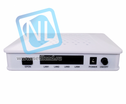 Абонентский терминал с 4 портами 10/100/1000M Ethernet, 1 EPON интерфейс, пластиковый корпус, внешний адаптер питания