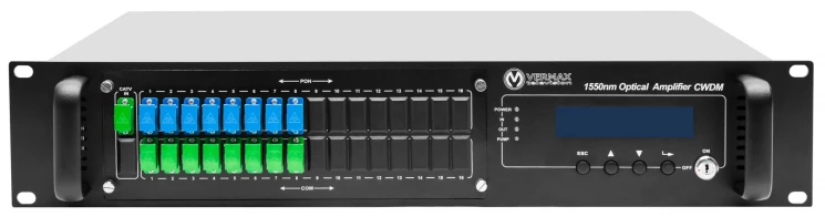 Оптический усилитель VERMAX для сетей КТВ, 8*16dBm, WDM фильтр PON