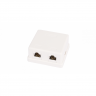 Настенная розетка NETLAN, 2 порта, Кат.5e (Класс D), 100МГц, RJ45/8P8C, 110, T568A/B, неэкранированная, белая, уп-ка 10шт.