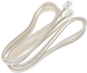 SS202-2, Шнур 2м белый телефонный TA813
