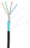 Кабель NETLAN F/UTP 4 пары, Кат.5e (Класс D), 100МГц, одножильный, BC (чистая медь), внешний, PE до -40C, черный, 100м