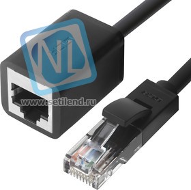 GCR-ELNC616-1.5m, Кабель удлинитель патч-корда UTP cat6, RJ45 вилка - RJ45 гнездо,1.5м, черный