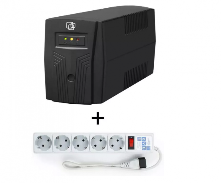 Источник бесперебойного питания Line-Interactive, 600 VA, LED (выходные розетки IEC320 C13) + сетевой фильтр SPG-B-0,5МExt