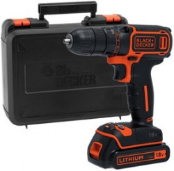 Дрель-шуруповерт BLACK & DECKER BDCDD186K1B-QW 18В 0-360/0-1400 об/мин, 2 Li-Ion акк. 1.5Ач, кейс