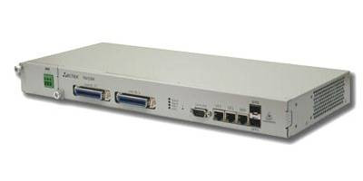 Шасси абонентского VoIP-шлюза TAU-32M.IP: 4 слота для субмодулей TAU32M-M8S или TAU32M-M8O, 3хRJ-45 (LAN), 2 шасси под SFP, 1 слот для блока питания P