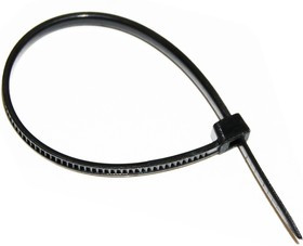 ALT-200S-B, Стяжка неоткрывающаяся с фиксатором 2.5х200мм, черная (уп. 100 шт.)