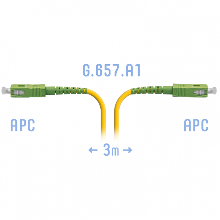 Патчкорд оптический SC/APC SM G.657.A1 3 метра