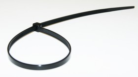 ALT-250L-B, Стяжка неоткрывающаяся с фиксатором 4.8х250мм, черная (уп. 100 шт.)