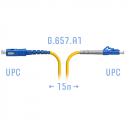 Патчкорд оптический LC/UPC-SC/UPC SM G.657.A1 15 метров