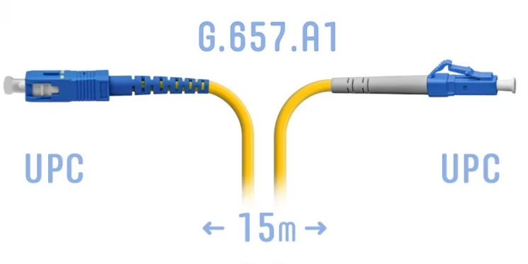 Патчкорд оптический LC/UPC-SC/UPC SM G.657.A1 15 метров