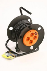 КРОНА КС427020 РС-4 (УР16-0001) 20м (на катушке с зем. и выкл.) 4роз. (ПВС3х1.5), Силовой удлинитель