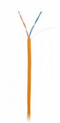 Кабель NETLAN U/UTP 2 пары, Кат.5 (Класс D), 100МГц, одножильный, BC (чистая медь), внутренний, LSZH нг(B)-HF, оранжевый, 305м