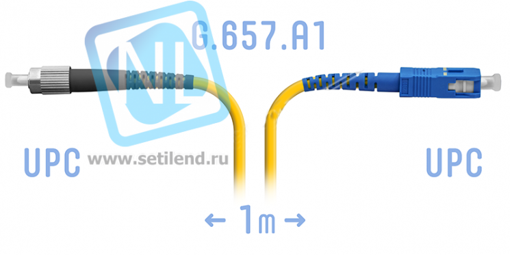 Патчкорд оптический FC/UPC-SC/UPC SM G.657.A1 1 метр