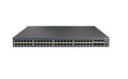 Управляемый коммутатор уровня 3 BDCOM S3900-48T6X-2DC, 48x 10/100/1000Base-T, 6x 1/10GE SFP+, Hot Swap БП 1+1, в комплекте 2x PSU ~36-72VDC