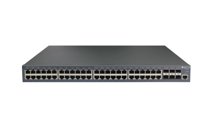 Управляемый коммутатор уровня 3 BDCOM S3900-48T6X-2DC, 48x 10/100/1000Base-T, 6x 1/10GE SFP+, Hot Swap БП 1+1, в комплекте 2x PSU ~36-72VDC