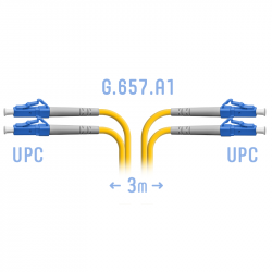 Патчкорд оптический LC/UPC SM G.657.A1 Duplex 3 метра