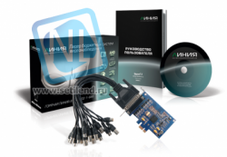 8-ми канальная плата видеозахвата Линия 8x25A Hybrid IР. PCI Express: 8 видео каналов, 8 аудио каналов, MJPEG/H.264, до 25 к/сек на канал, 704х576