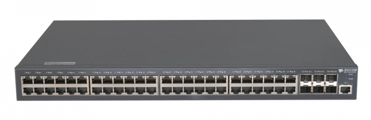 Управляемый коммутатор уровня 3 BDCOM S2900-48T6X, 48x 10/100/1000Base-T, 6x 1/10GE SFP+, 220VAC