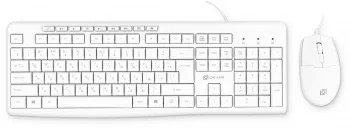 Клавиатура + мышь Оклик S650 клав:белый мышь:белый USB Multimedia (1875257)