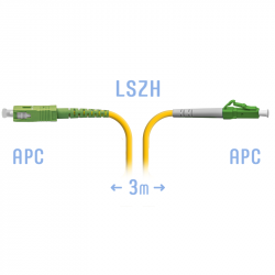 Патчкорд оптический LC/APC-SC/APC SM 3 метра, 2мм