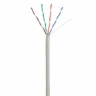 Кабель NETLAN U/UTP 4 пары, Кат.5e (Класс D), 100МГц, одножильный, BC (чистая медь), внутренний, PVC нг(B), серый, 305м