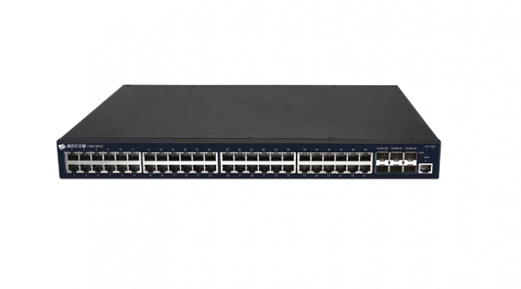 Управляемый PoE коммутатор уровня 3 BDCOM S3900-48P6X, 48x 10/100/1000BaseT PoE 802.3af/at до 740W, 6x 1/10GE SFP+, Hot Swap БП 1+1