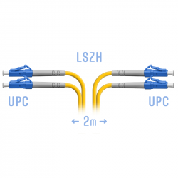 Патчкорд оптический LC/UPC SM Duplex 2 метра
