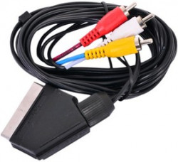 PL1109, Кабель SCART вилка-3xRCA вилка, видео+стерео-аудио, 1.5 м.