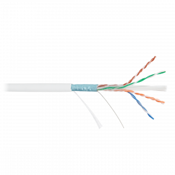 Кабель NIKOLAN F/UTP 4 пары, Кат.6 (Класс E), тест по ISO/IEC, 250МГц, одножильный, BC (чистая медь), 23AWG (0,57мм), внутренний, LSZH нг(А)-HFLTx, белый