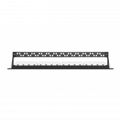 Коммутационная панель NIKOMAX 19", 1U, 24 порта, Кат.5e (Класс D), 100МГц, RJ45/8P8C, 110/KRONE, T568A/B, неэкранированная, с органайзером, черная