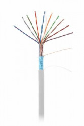 Кабель NETLAN F/UTP 4 пары, Кат.5e (Класс D), 100МГц, одножильный, BC (чистая медь), внутренний, PVC нг(B), серый, 305м