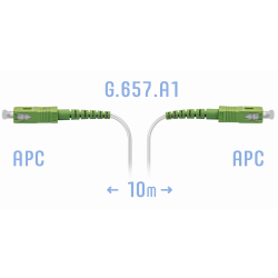 Патчкорд оптический FTTH SC/APC, кабель 604-02-01W, 10 метров