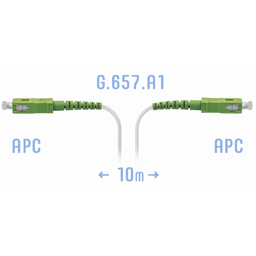 Патчкорд оптический FTTH SC/APC, кабель 604-02-01W, 10 метров
