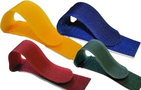 PL9642, Хомут-липучка с клеевой основой 70мм x 20мм, 8 шт/4 цвета (синий, красный, желтый, зеленый)