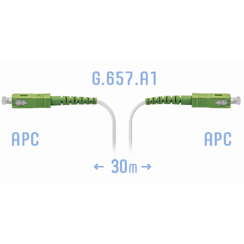 Патчкорд оптический FTTH SC/APC, кабель 604-02-01W, 30 метров