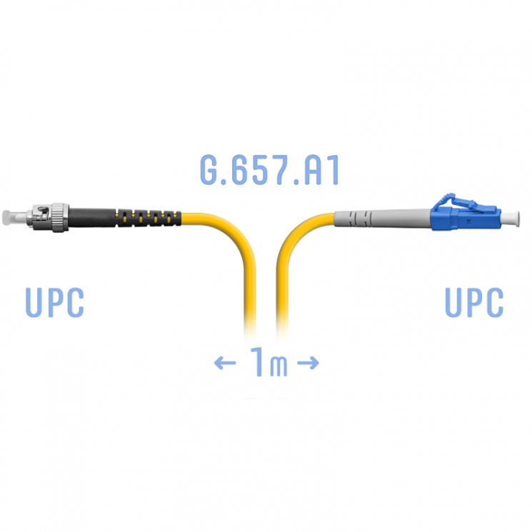 Патчкорд оптический LC/UPC-ST/UPC SM G.657.A1 1 метр
