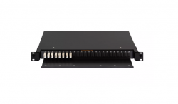 Оптический кросс NIKOMAX 19" Premium Line, 1U, укомплектованный на 16 портов LC/UPC (8 двойных LC/UPC адаптеров), MM 50/125 OM2, выдвижной, с полкой