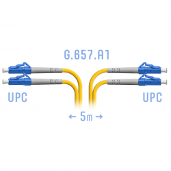 Патчкорд оптический LC/UPC SM G.657.A1 Duplex 5 метров